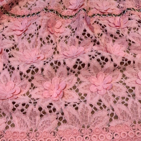 Size 4 pink lace Michael Kors midi fit and flare dress! - Picture 3 of 5